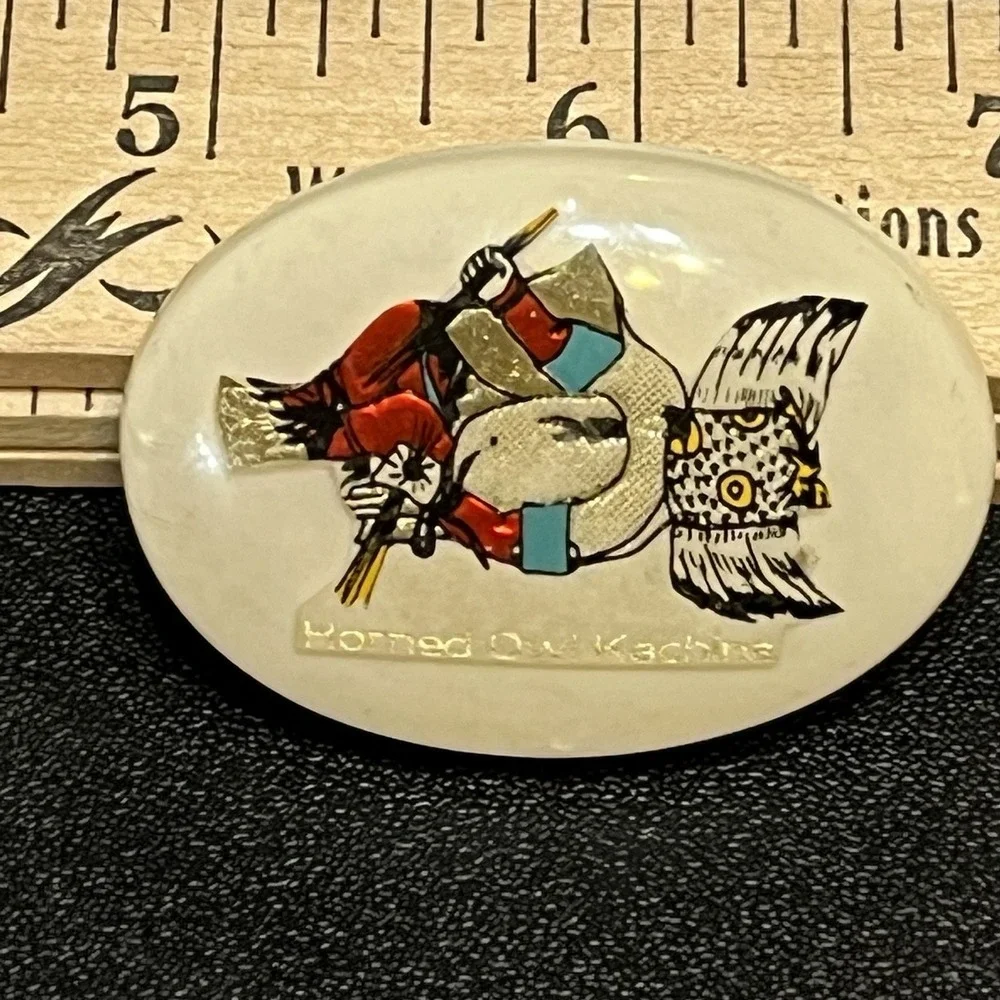Great Horned Owl Kachina Magnet Native American Souvenir Collectible